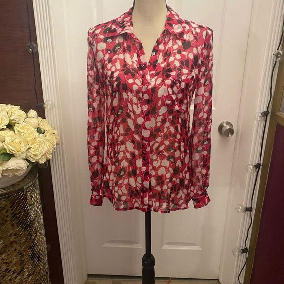 Diane Von Furstenberg 100% silk blouse, size 0 - Picture 1 of 10